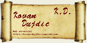 Kovan Dujdić vizit kartica